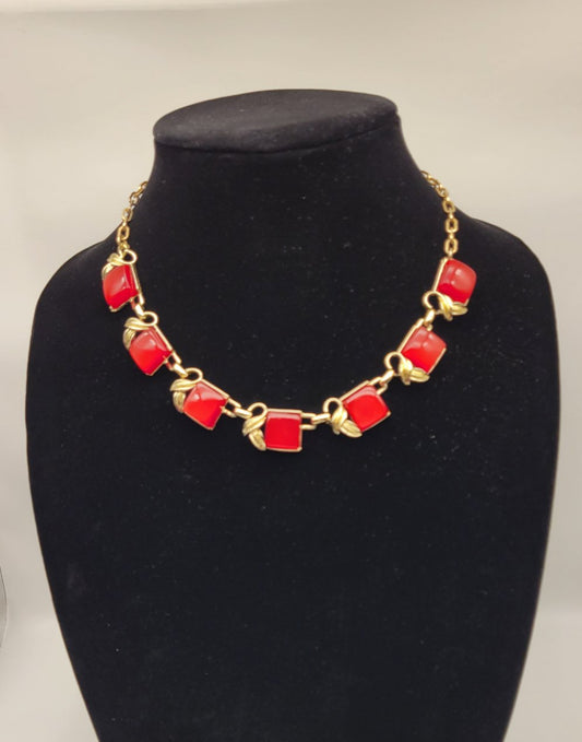 "Coral Mosaic" Necklace