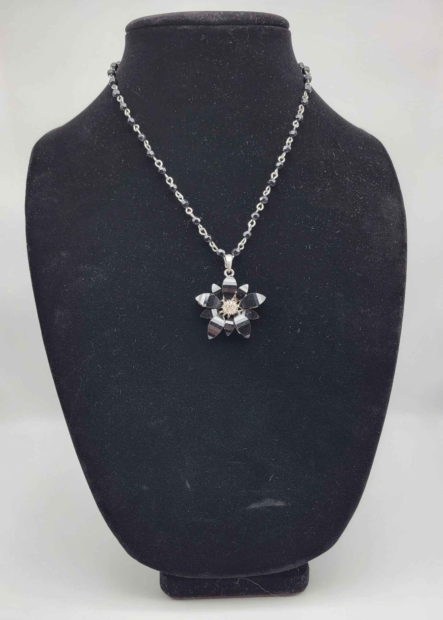 "Onyx Flower" Necklace