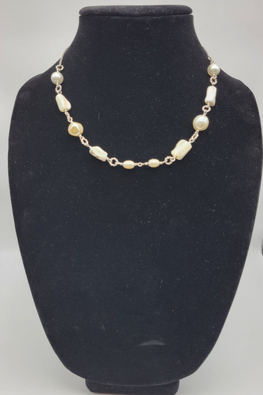 "White Shells and Pearls" Necklace