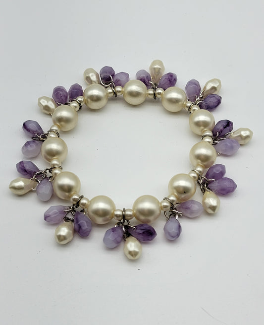 "Lavender and Pearls" Bracelet