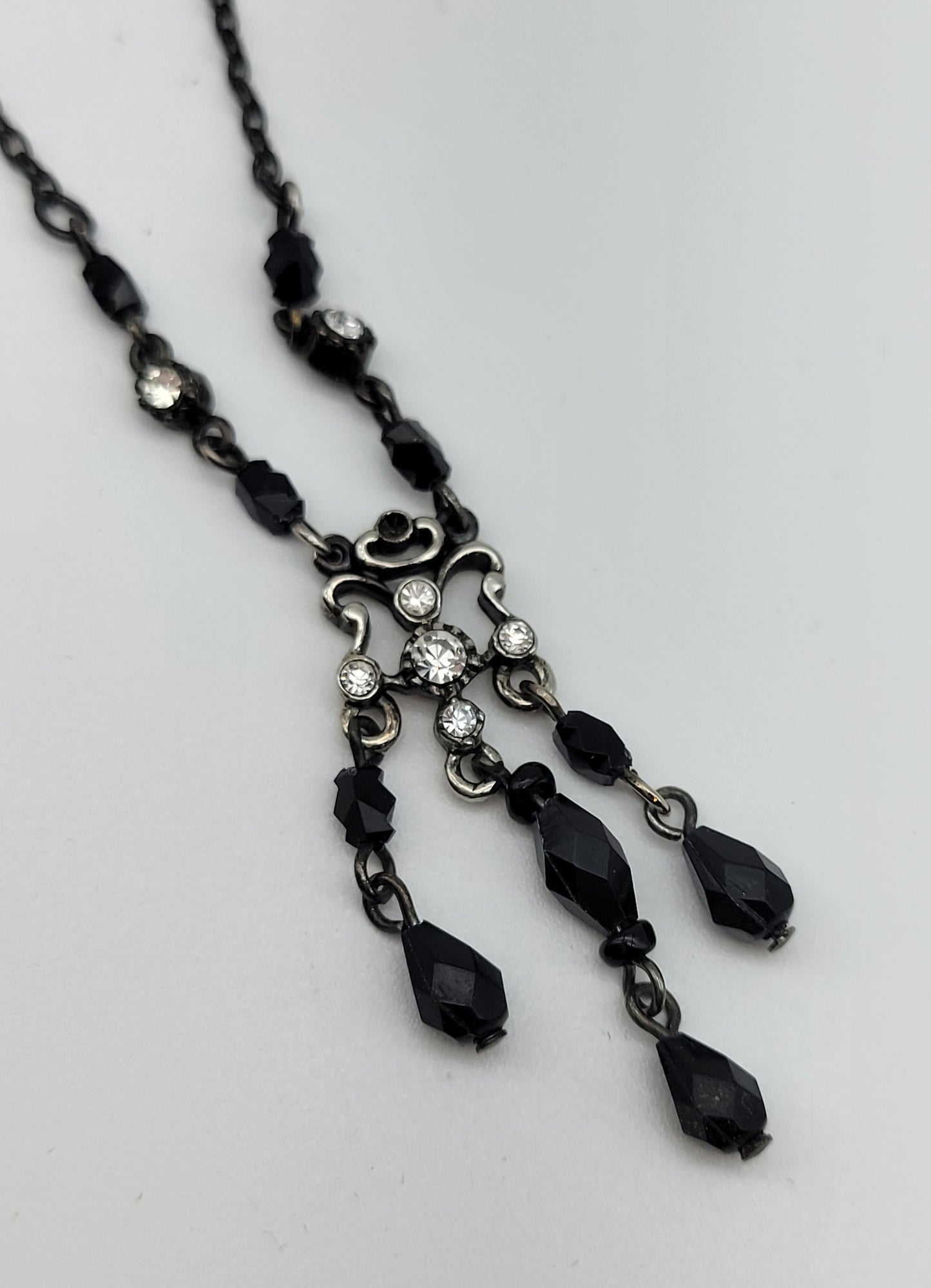 "Tiny Black Chandelier" Necklace